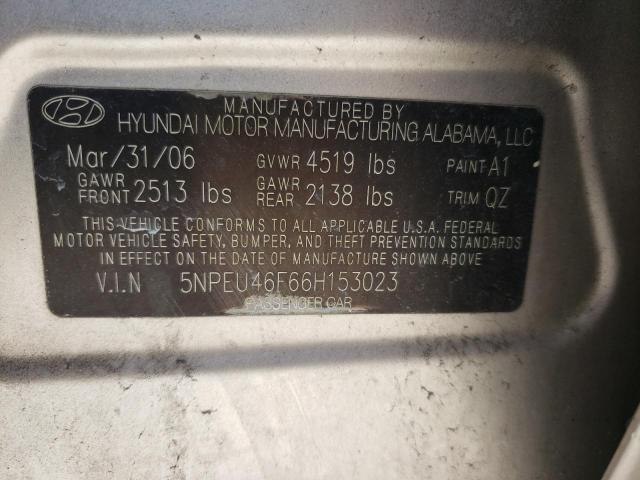 Photo 10 from auction – 2006 HYUNDAI SONATA GLS with VIN 5NPEU46F66H153023