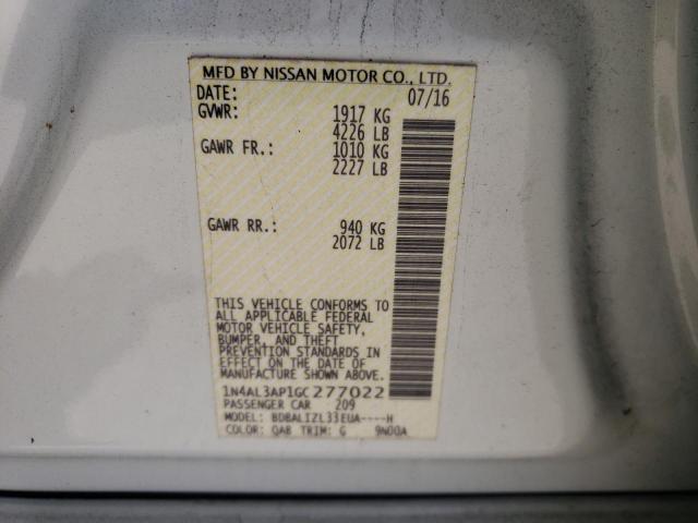 Photo 10 from auction – 2016 NISSAN ALTIMA 2.5 with VIN 1N4AL3AP1GC277022
