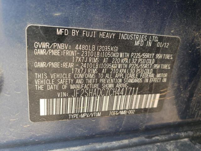 Photo 10 from auction – 2012 SUBARU FORESTER 2 with VIN JF2SHADC7CH441711