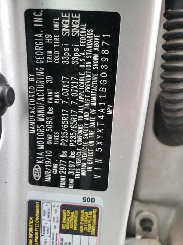 Photo 10 from auction – 2011 KIA SORENTO BA with VIN 5XYKT4A11BG039871