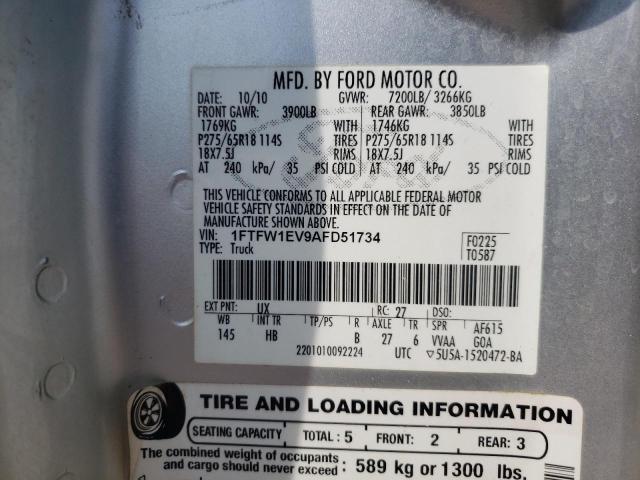 Photo 10 from auction – 2010 FORD F150 SUPER with VIN 1FTFW1EV9AFD51734
