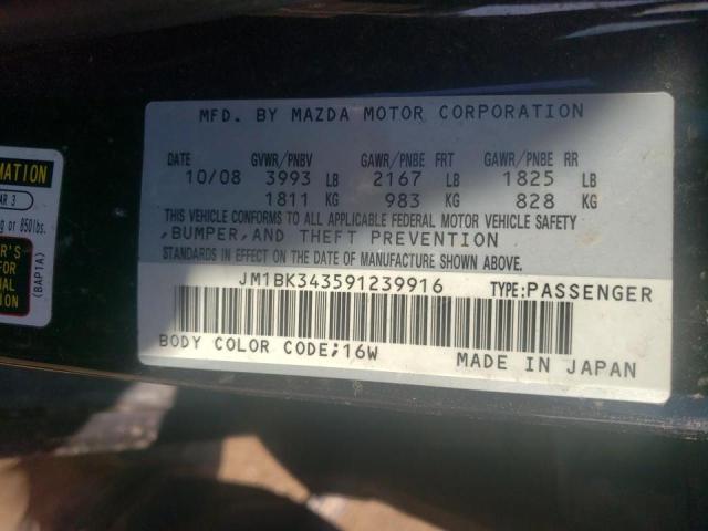 Photo 10 from auction – 2009 MAZDA 3 S with VIN JM1BK343591239916