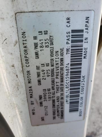 Foto 10 de la subasta – 2012 MAZDA 3 I con VIN JM1BL1L85C1596874