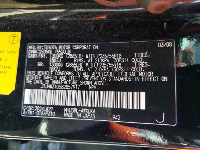 Photo 10 from auction – 2008 LEXUS RX 400H with VIN JTJHW31U582857917
