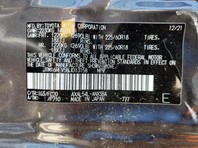 Photo 10 from auction – 2022 TOYOTA RAV4 SE with VIN JTM16RFV5NJ013158