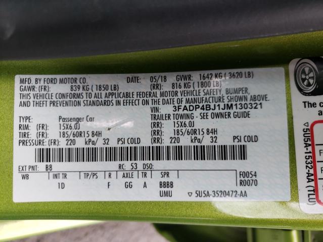Photo 10 from auction – 2018 FORD FIESTA SE with VIN 3FADP4BJ1JM130321