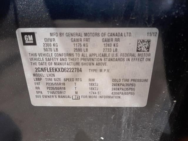 Photo 10 from auction – 2013 CHEVROLET EQUINOX LT with VIN 2GNFLEEKXD6222784