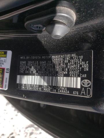 Photo 10 from auction – 2011 TOYOTA COROLLA BA with VIN 2T1BU4EE4BC540498