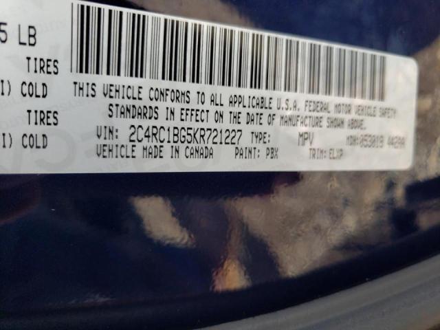 Photo 10 from auction – 2019 CHRYSLER PACIFICA T with VIN 2C4RC1BG5KR721227