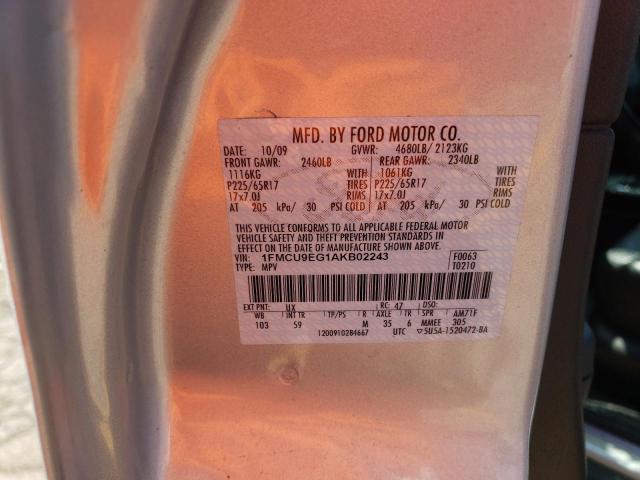 Photo 10 from auction – 2010 FORD ESCAPE LIM with VIN 1FMCU9EG1AKB02243