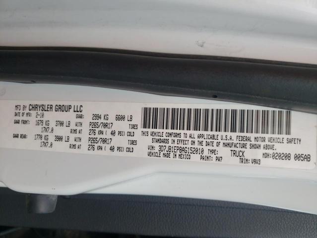 Foto 10 de la subasta – 2010 DODGE RAM 1500 con VIN 3D7JB1EP8AG152010