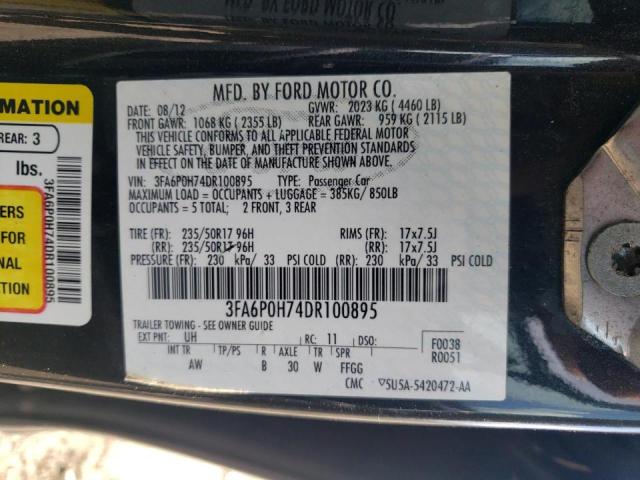 Photo 10 from auction – 2013 FORD FUSION SE with VIN 3FA6P0H74DR100895