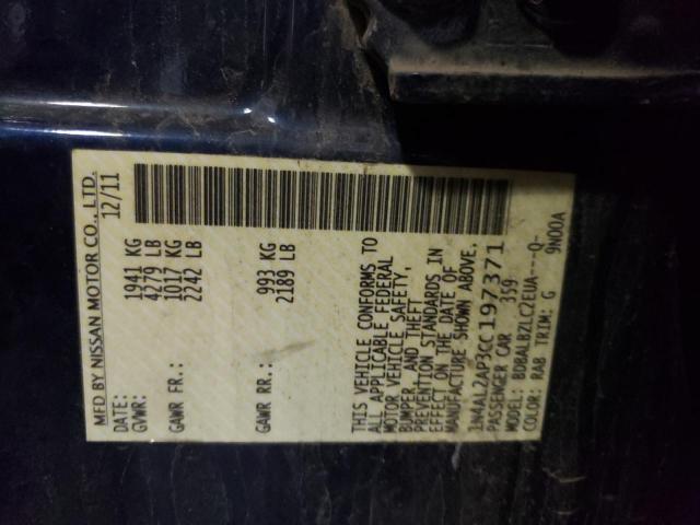 Photo 10 from auction – 2012 NISSAN ALTIMA BAS with VIN 1N4AL2AP3CC197371