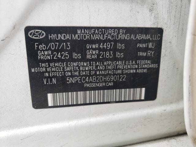 Фото 10 с аукциона – 2013 HYUNDAI SONATA SE с VIN 5NPEC4AB2DH690122