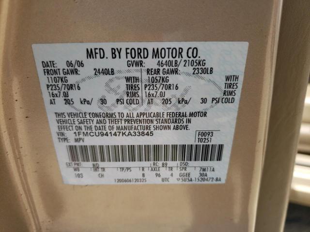 Photo 10 from auction – 2007 FORD ESCAPE LIM with VIN 1FMCU94147KA33845