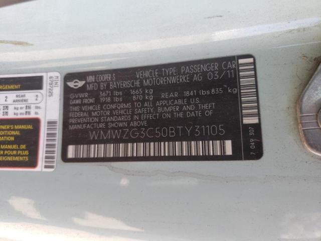 Photo 10 from auction – 2011 MINI COOPER S C with VIN WMWZG3C50BTY31105
