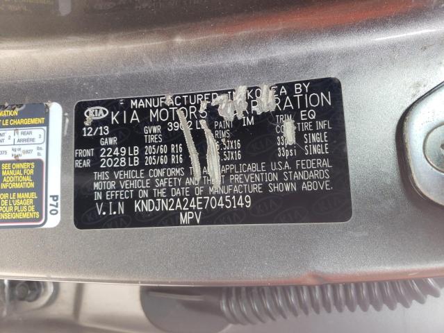 Photo 10 from auction – 2014 KIA SOUL with VIN KNDJN2A24E7045149