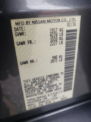 Photo 10 from auction – 2016 NISSAN ALTIMA 2.5 with VIN 1N4AL3AP1GC175672