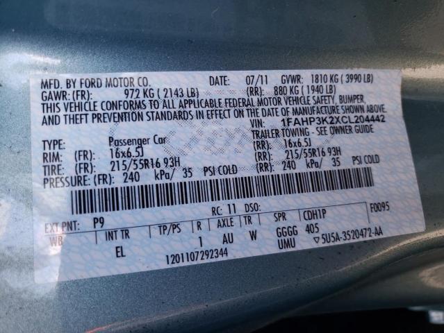 Photo 10 from auction – 2012 FORD FOCUS with VIN 1FAHP3K2XCL204442