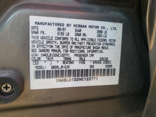 Photo 10 from auction – 1998 NISSAN ALTIMA with VIN 1N4DL01D2WC122771