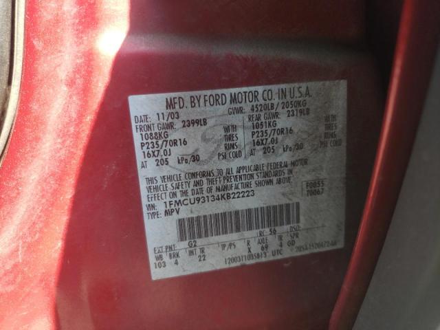 Photo 10 from auction – 2004 FORD ESCAPE XLT with VIN 1FMCU93134KB22223
