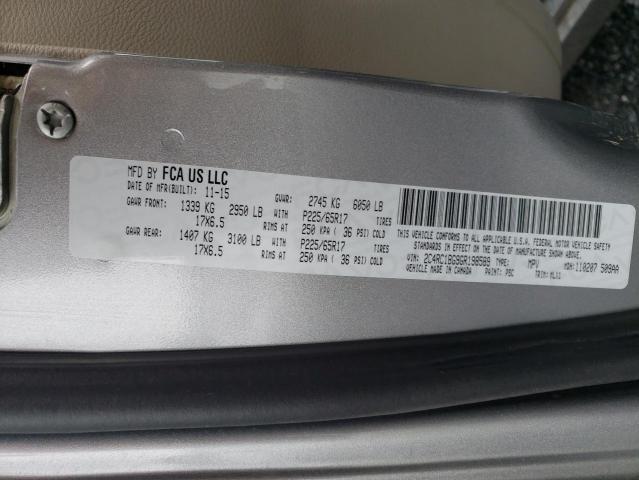 Photo 10 from auction – 2016 CHRYSLER TOWN & COU with VIN 2C4RC1BG9GR198589