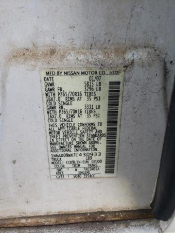 Photo 10 from auction – 2007 NISSAN FRONTIER C with VIN 1N6AD09WX7C430933