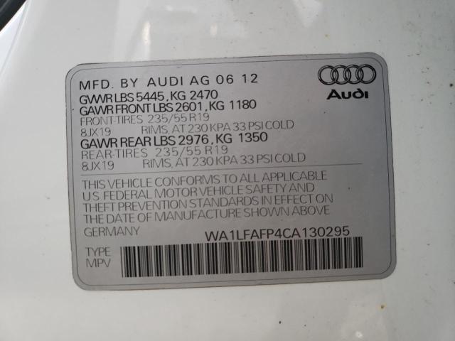 Photo 10 from auction – 2012 AUDI Q5 PREMIUM with VIN WA1LFAFP4CA130295