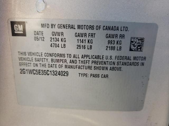 Photo 10 from auction – 2012 CHEVROLET IMPALA LTZ with VIN 2G1WC5E35C1324029