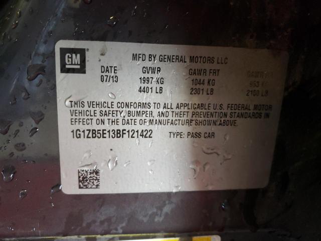 Photo 10 from auction – 2011 CHEVROLET MALIBU LS with VIN 1G1ZB5E13BF121422