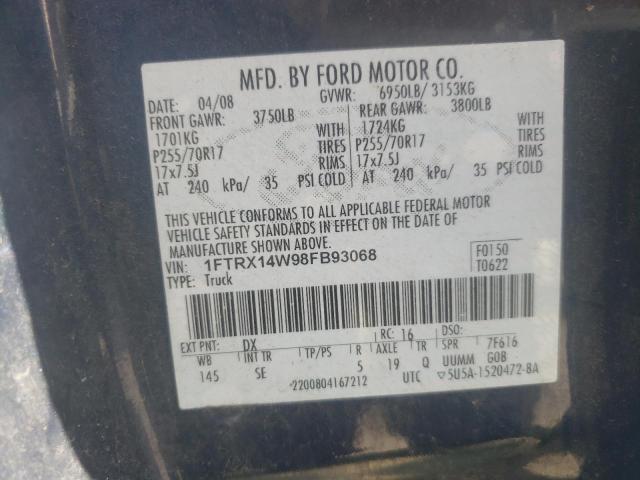 Photo 10 from auction – 2008 FORD F150 with VIN 1FTRX14W98FB93068