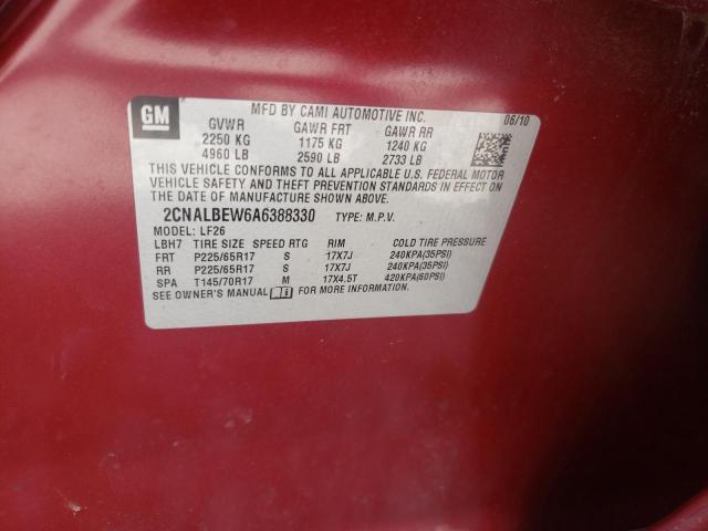 Photo 10 from auction – 2010 CHEVROLET EQUINOX LS with VIN 2CNALBEW6A6388330