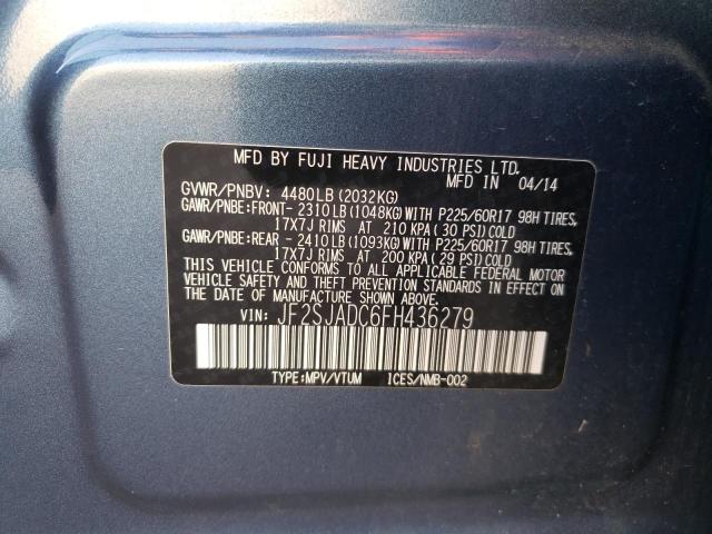 Photo 10 from auction – 2015 SUBARU FORESTER 2 with VIN JF2SJADC6FH436279