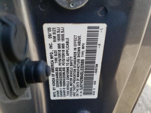 Photo 10 from auction – 2005 HONDA ELEMENT EX with VIN 5J6YH28645L032689