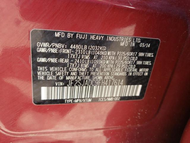 Photo 10 from auction – 2015 SUBARU FORESTER 2 with VIN JF2SJADC9FH417614