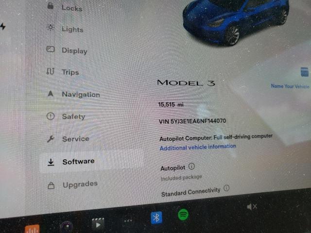 Photo 8 from auction – 2022 TESLA MODEL 3 with VIN 5YJ3E1EA6NF144070
