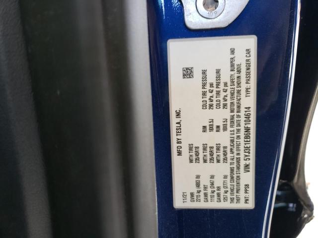 Photo 10 from auction – 2022 TESLA MODEL 3 with VIN 5YJ3E1EB6NF104614