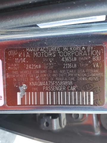 Photo 10 from auction – 2015 KIA OPTIMA LX with VIN KNAGM4A75F5589898