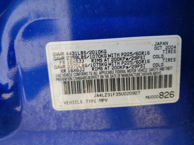 Photo 10 from auction – 2005 MITSUBISHI OUTLANDER with VIN JA4LZ31F35U020907