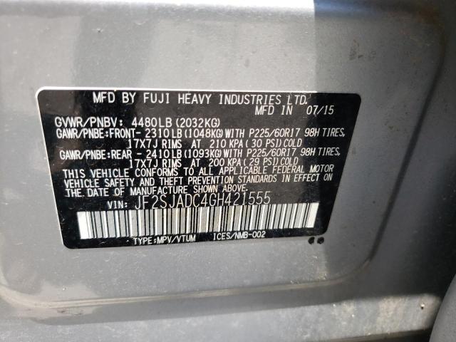 Photo 10 from auction – 2016 SUBARU FORESTER 2 with VIN JF2SJADC4GH421555