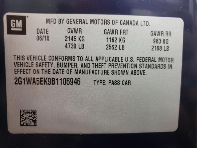 Photo 10 from auction – 2011 CHEVROLET IMPALA LS with VIN 2G1WA5EK9B1106946