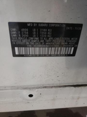 Photo 10 from auction – 2021 SUBARU LEGACY LIM with VIN 4S3BWGN68M3007800