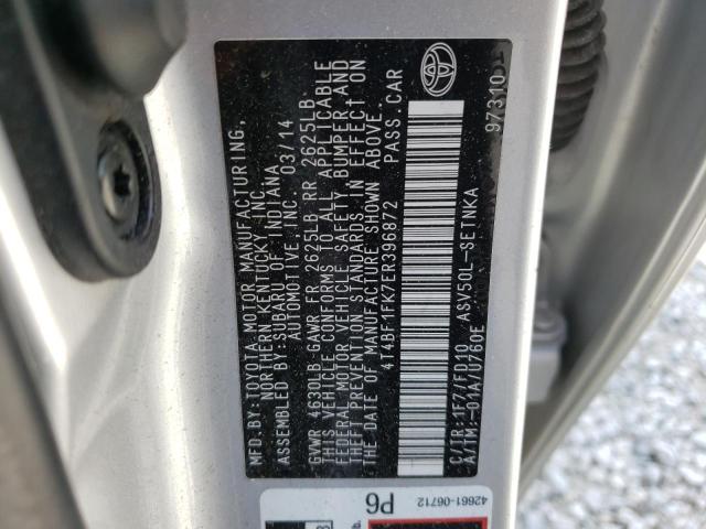 Photo 10 from auction – 2014 TOYOTA CAMRY L with VIN 4T4BF1FK7ER396872