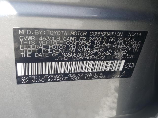 Photo 10 from auction – 2015 LEXUS IS 250 with VIN JTHBF1D26F5059072