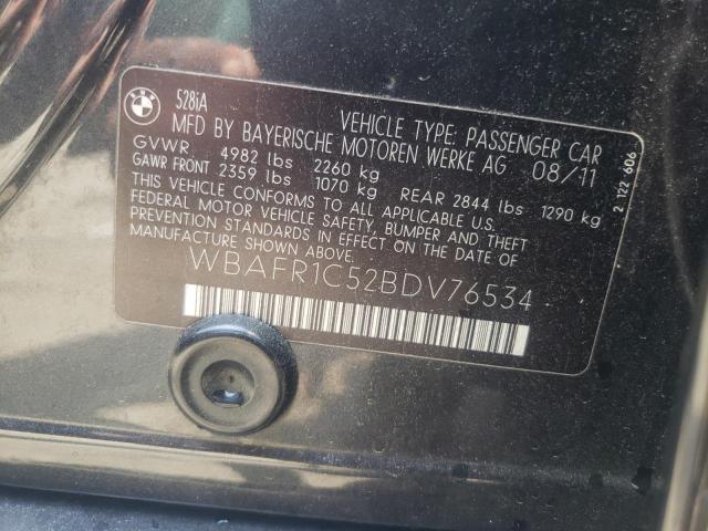 Photo 10 from auction – 2011 BMW 528 I with VIN WBAFR1C52BDV76534