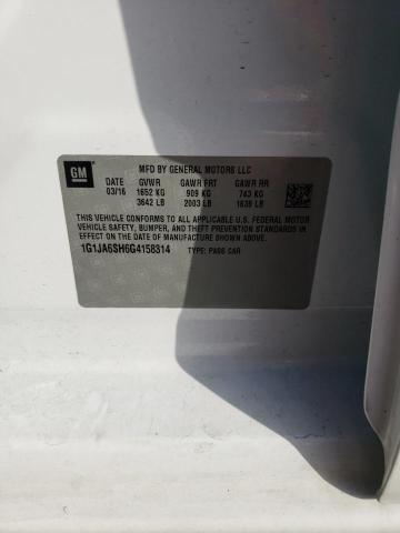 Photo 10 from auction – 2016 CHEVROLET SONIC LS with VIN 1G1JA6SH6G4158314