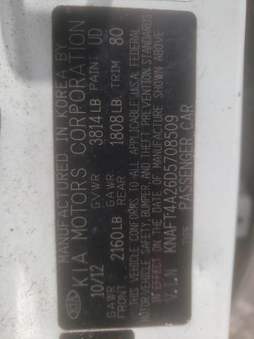 Photo 10 from auction – 2013 KIA FORTE LX with VIN KNAFT4A26D5708509