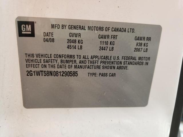 Photo 10 from auction – 2008 CHEVROLET IMPALA LT with VIN 2G1WT58N081290585