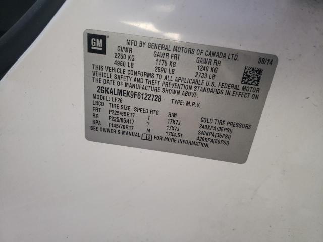 Photo 10 from auction – 2015 GMC TERRAIN SL with VIN 2GKALMEK9F6122728