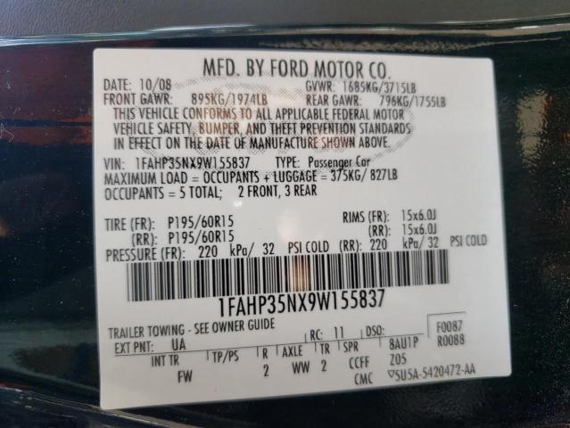 Photo 10 from auction – 2009 FORD FOCUS SE with VIN 1FAHP35NX9W155837